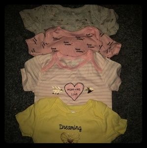 Girls Set of 4 Onesies 12 month